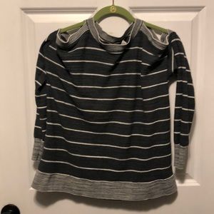 Grey white sweater with open shoulder